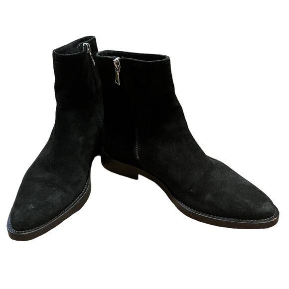 Jack Erwin black suede side zipper ankle boots - Picture 3 of 9